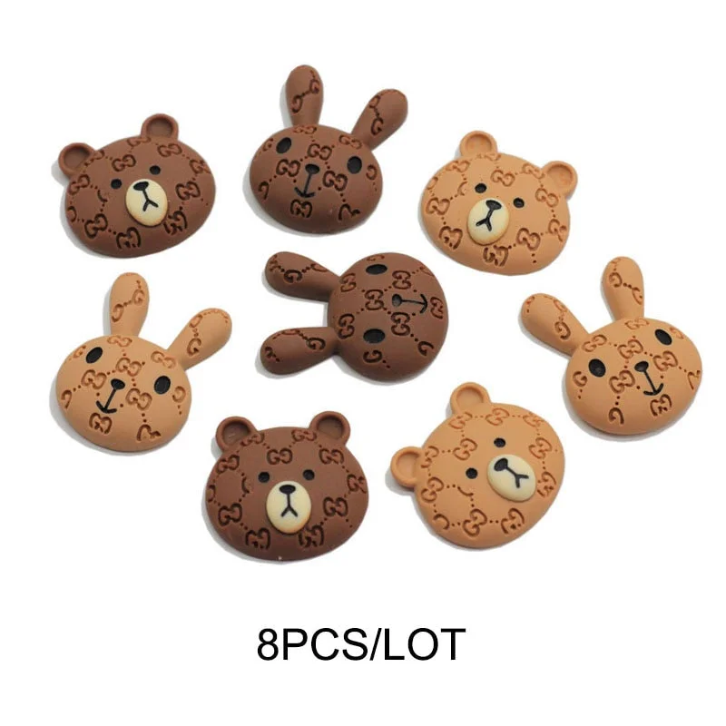 Kawaii Nail Art Cute Bear Resin 3D Nail Charms Glitter Rhinestones Decoration Manicure Accessories-Nail Inspo