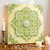 DIY Pearl Painting Green Mandala for Home Decor with Frame(30*30cm)