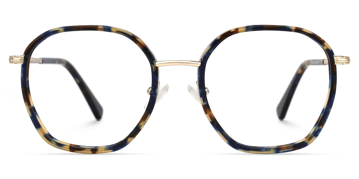 Kaya Blau-Tortoise Geometrisch Brille Blau-Tortoise