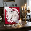 Kit de peinture en perles en forme sp&eacute;ciale pour un chat bricolage en forme de diamant avec cadre cadeau 25x25cm