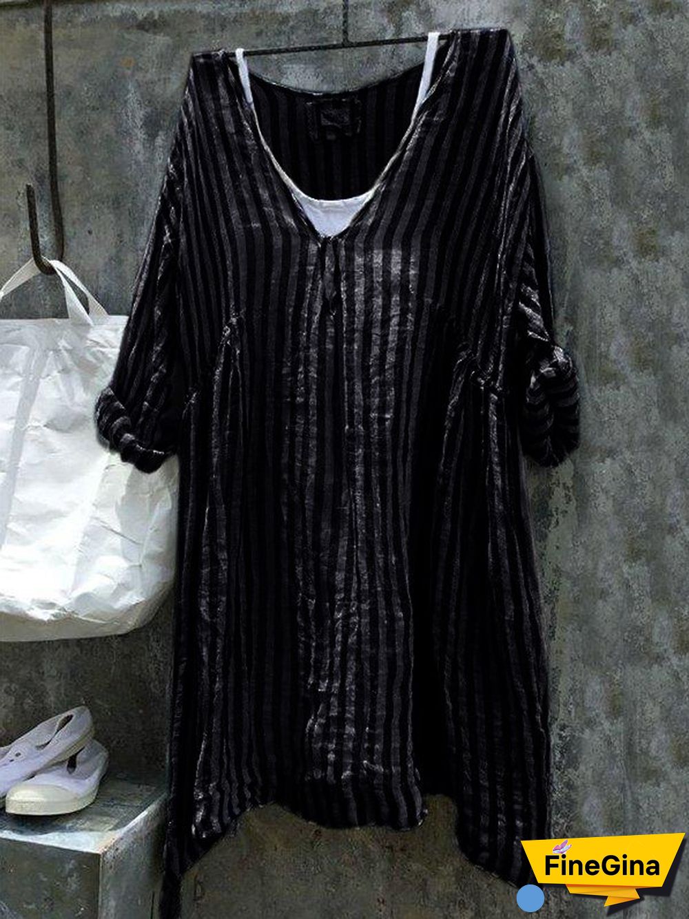 3/4 Sleeve Cotton Linen Casual Casual Dress