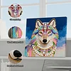 DIY Pearl Painting Wolf for Home Decor with Frame(25x25cm)