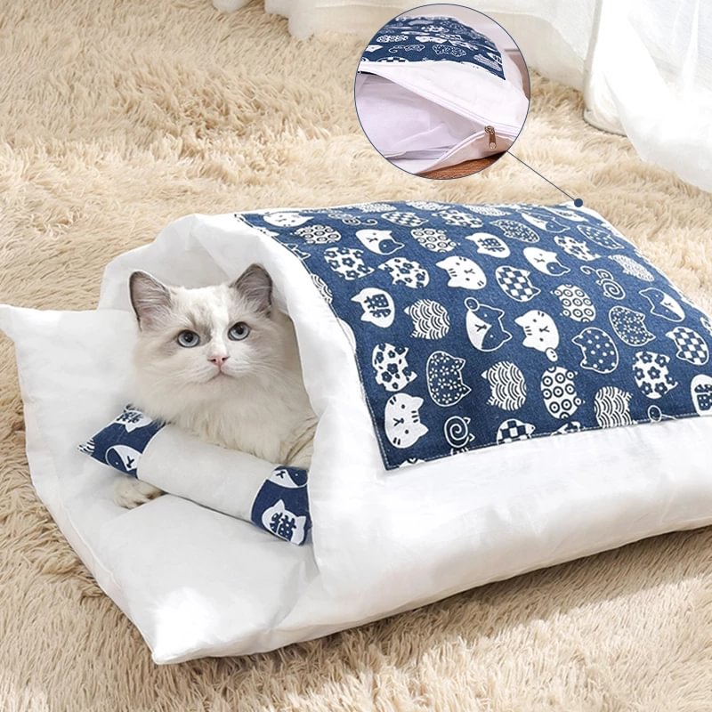 Cat Bed Sleeping Bag House with pillow