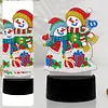 DIY Diamond Painting 7 Color Night Light Lamp Home Decoration Ornament Gift Kit(Christmas Snowman)