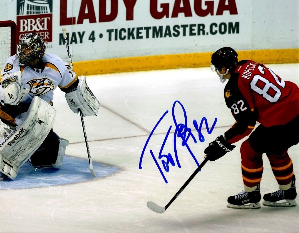 Signed 8x10 TOMAS KOPECKY Florida Panthers Photo Poster painting - COA