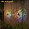 Solar Powered Deck Step Stair Lights Mandalas Theme Waterproof Fence Light Decorative Mandalas Lights for Garden Post Patio Backyard Yard Decor