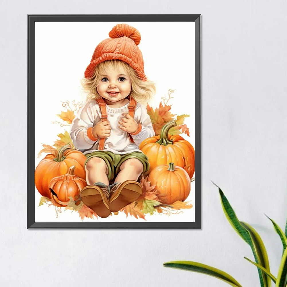 Diamond Painting - Full Round Drill - Pumpkin Child(Canvas|40*40cm)
