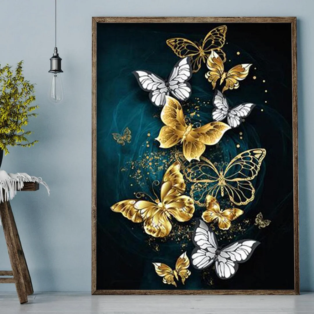 Full Embroidery 11CT DIY Butterflies Art Stamped Cross Stitch Kit Craft