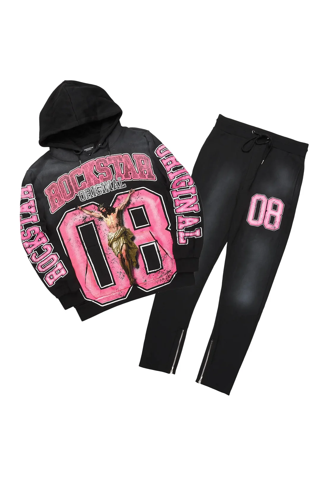 Fields Black Slim Fit Hoodie Track Set