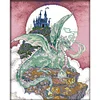 >SALE<Embroidery Cotton Thread 14CT Print Castle Guardian Cross Stitch Kit 40x49cm