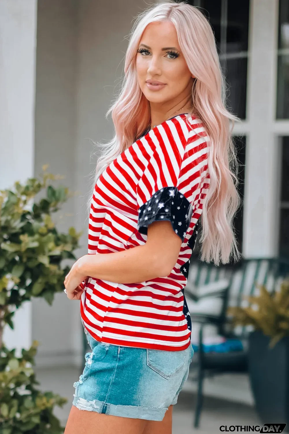 July 4th Stars and Stripes USA Flag Tee