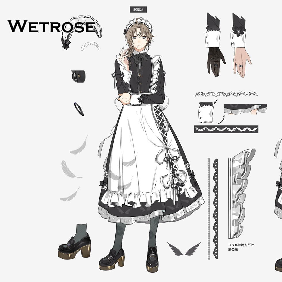 [Deposit Poll] Wetrose Nijisanji Kanae Maid Cosplay Costume 叶メイドコスプレ