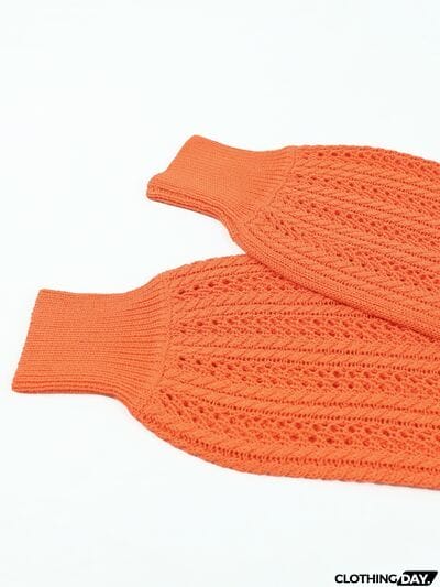 Openwork Off-Shoulder Long Sleeve Sweater