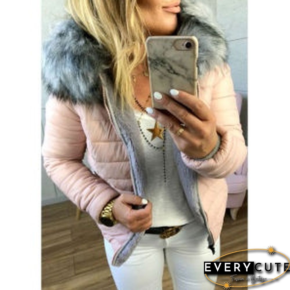 New Fashion Women Long Sleeve Faux  Fur Hooded Winter Coat Casual Vintage Lady Thick Warm Padded Faux Fur Coat Outwear Jackets Plus Size S-3XL