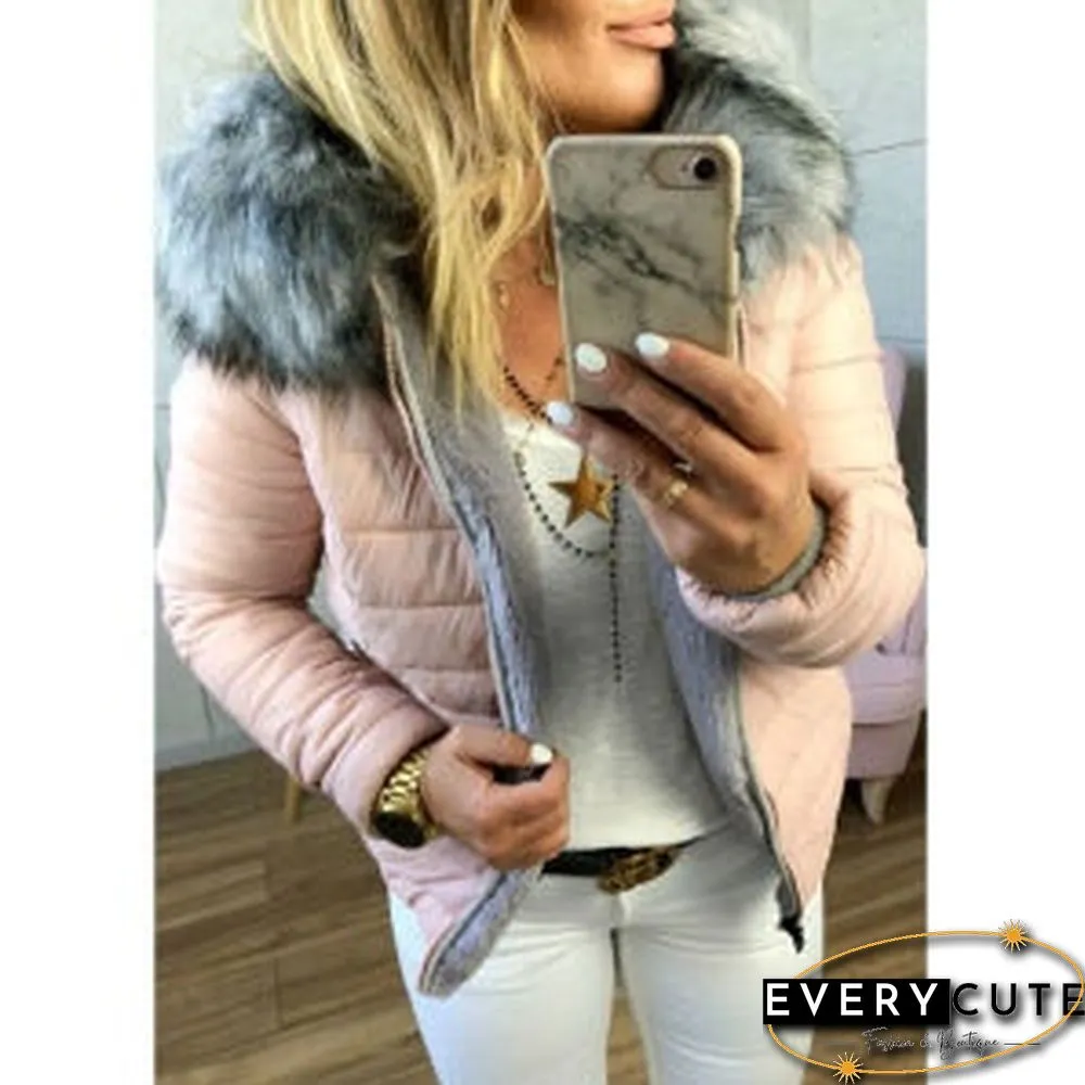 New Fashion Women Long Sleeve Faux  Fur Hooded Winter Coat Casual Vintage Lady Thick Warm Padded Faux Fur Coat Outwear Jackets Plus Size S-3XL