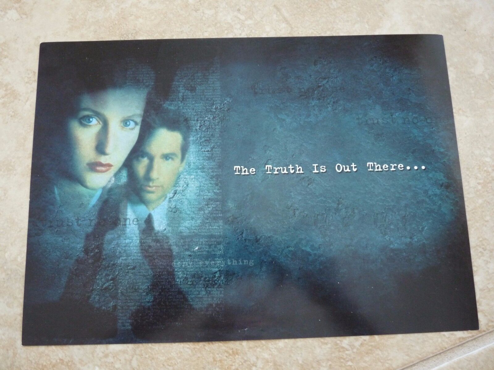 X-Files 8.5x12 1998 Vintage Photo Poster painting From Dallas Expo Mulder Skully