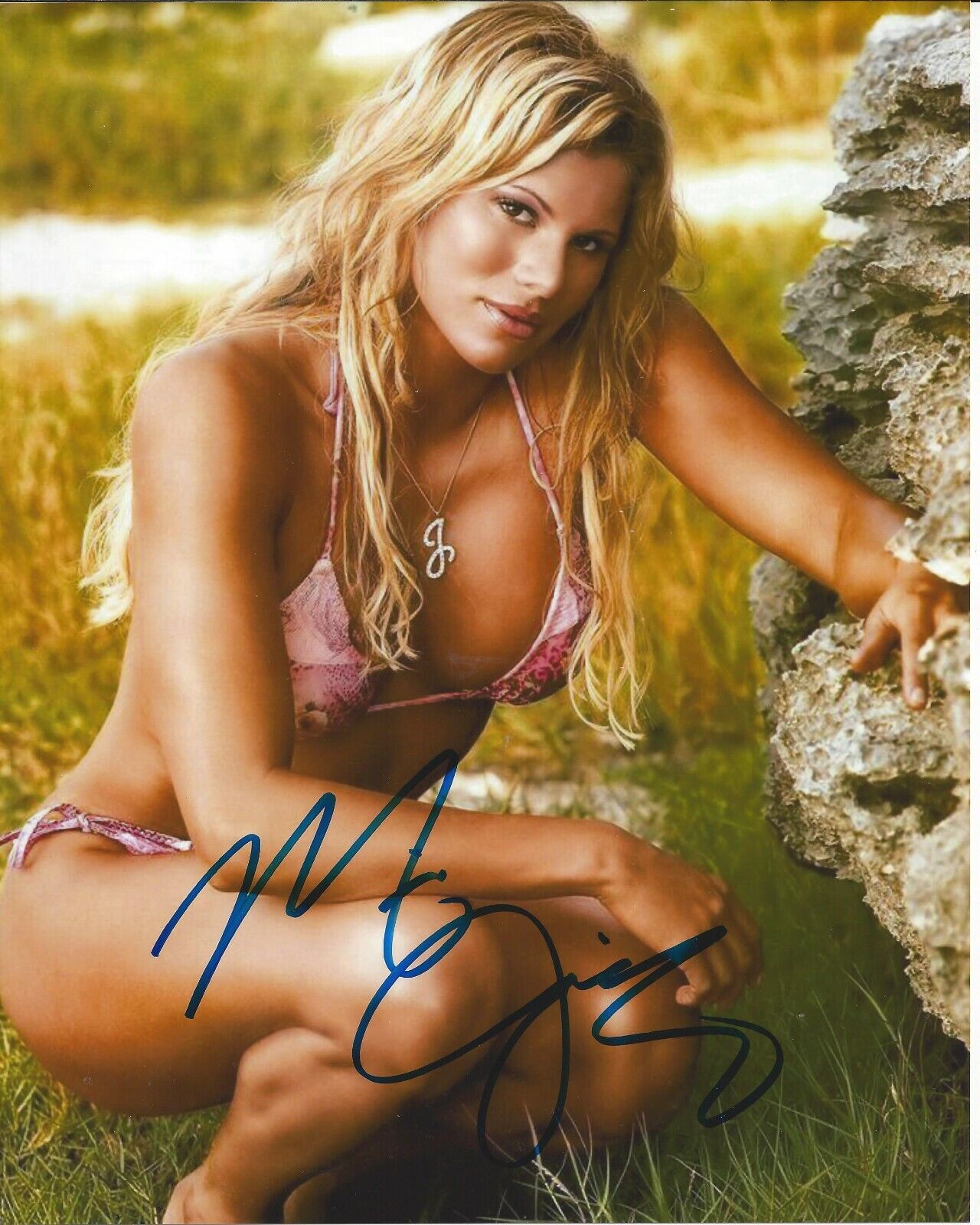 Miss Jackie Gayda autographed 8x10 WCW WWE#1 Pink Bikini