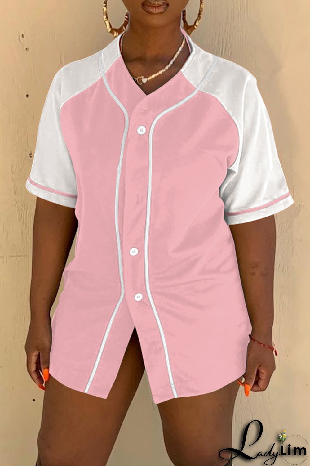 Black Fashion Casual Solid Split Joint V Neck Tops