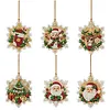 6pcs/set DIY Diamond Special Shape Pearl Art Hanging Wooden Christmas Tree Ornament Kit