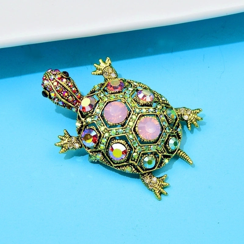 Classic Style Pin Tortoise Metal Rhinestone Women’S Brooches