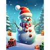 >SALE<5D DIY Full Round Drill Diamond Painting Snowy Windy Snowman Kit Decor 30x40cm