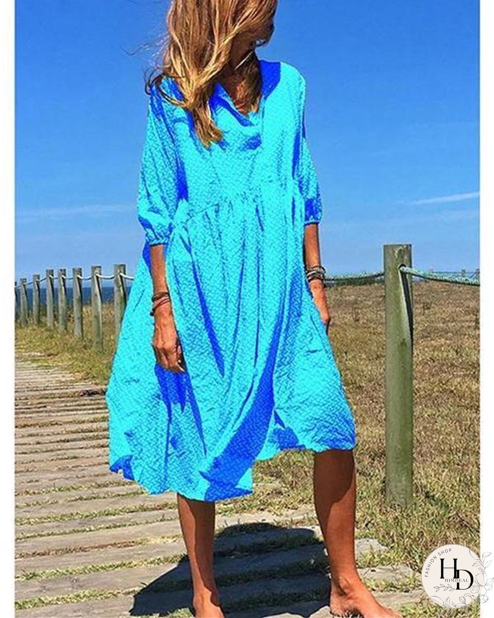 Plus Size V Neck Elegant Casual Midi Dresses