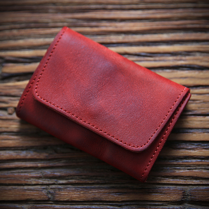Vintage Men's Top Grain Leather Short Wallet