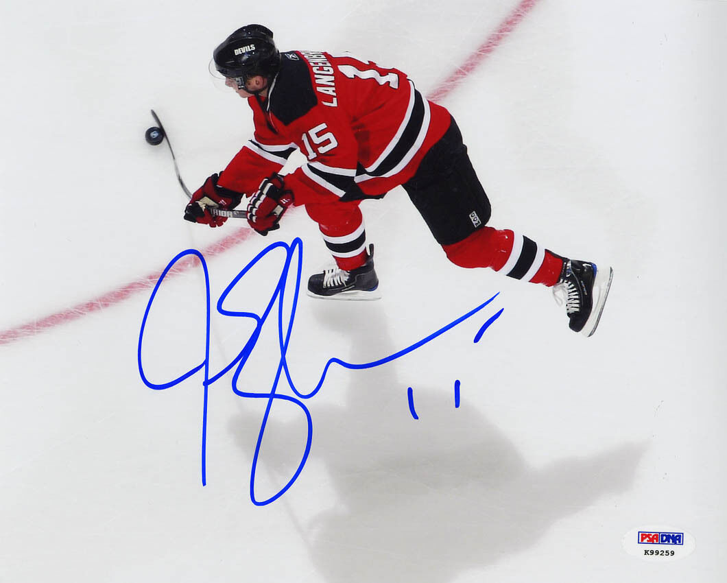 Jamie Langenbrunner SIGNED 8x10 Photo Poster painting New Jersey Devils PSA/DNA AUTOGRAPHED