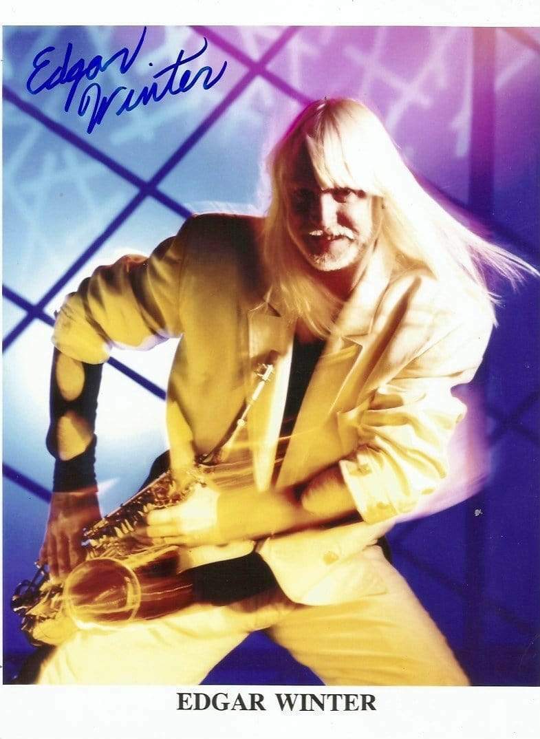 Edgar Winter AUTHENTIC ROCK and BLUES autograph, In-Person signed Photo Poster painting