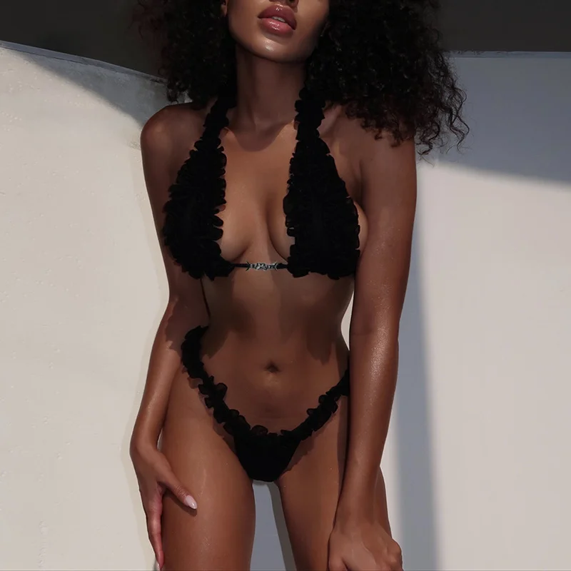 Sdrawing Sdrawing New Sexy Umbilly Lace Spa Beach Split Bikini Set