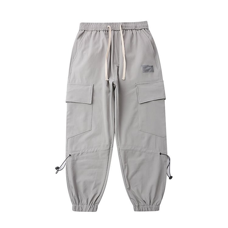 Men's Multi-Pocket Elastic Waist Large Size Retro Sports Harajuku Style Trendy Casual Pants Men Pants