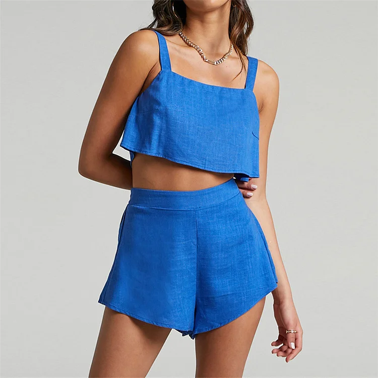 Solid Color Loose Casual Two Piece Set