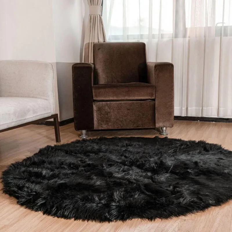 Faux Fur Round Area Rug