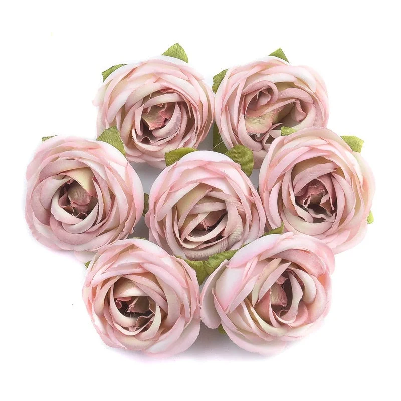 3/20pcs 4cm Artificial Silk Tea Rose Flower Head For Wedding Home Decoration DIY Wreath Scrapbook Fake Flowers Wall Craft