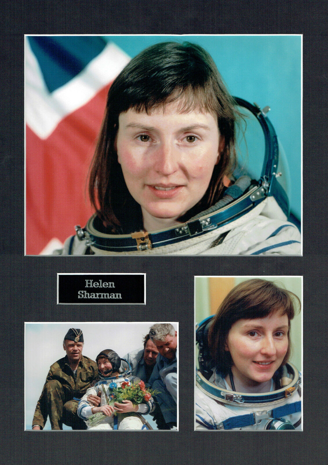 Helen SHARMAN 16x12 Mounted Photo Poster paintinggraphs British Astronaut Space Photo Poster painting Montage