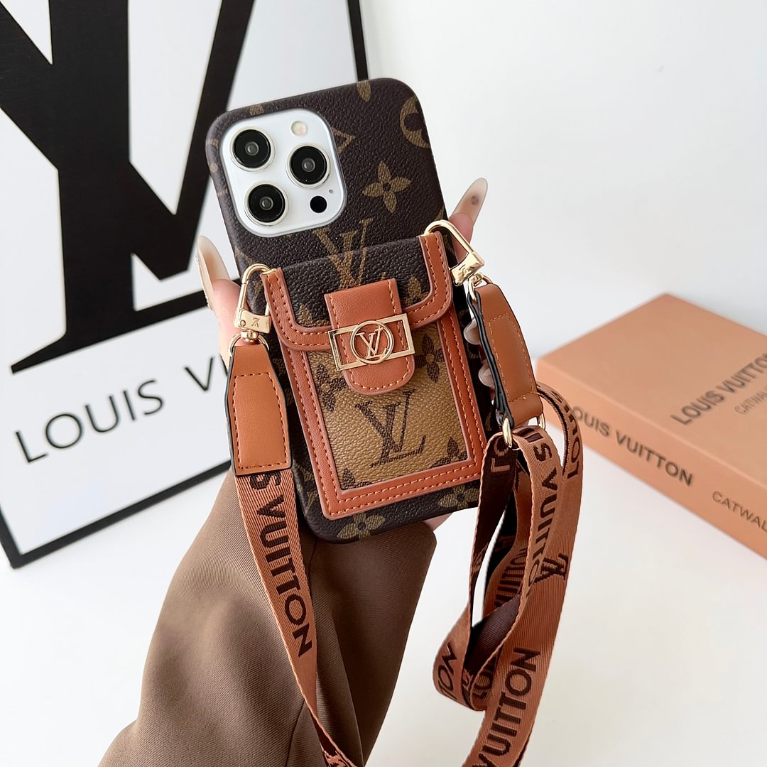 LV Dauphine Leather Monogram Crossbody Apple iPhone Case