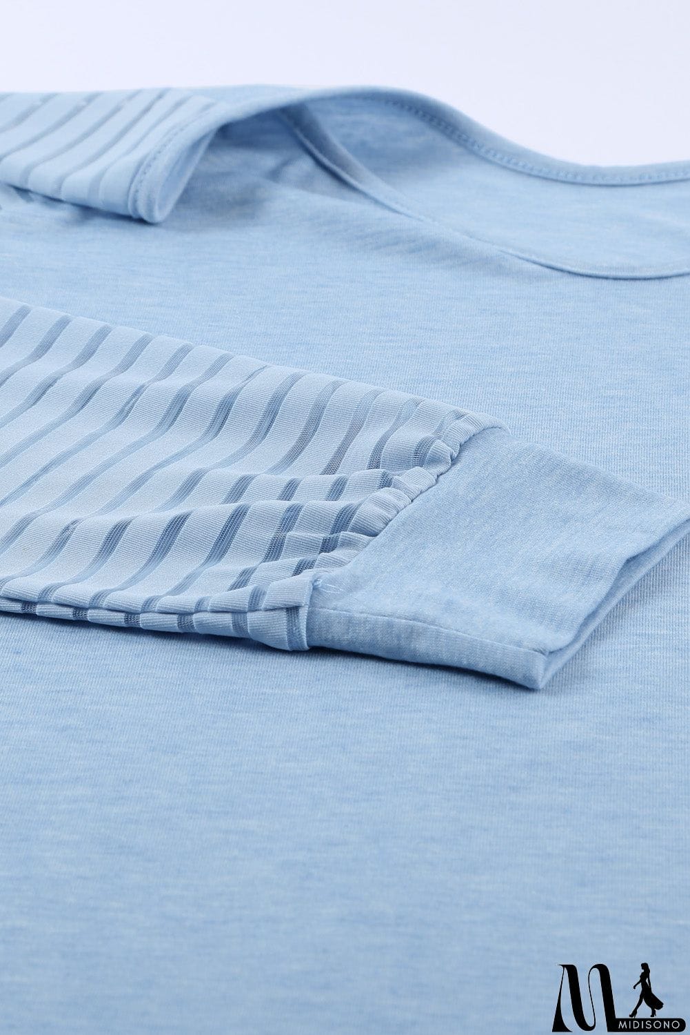 MidiSono - Sheer Stripe V-Neck Top