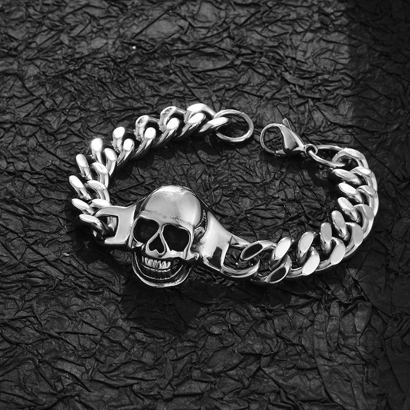 Hip-Hop Vintage Style Skull Titanium Steel Plating Men’s Bracelets Men Chain Bracelets