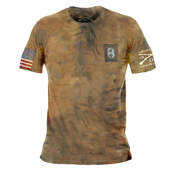 Mens retro print casual t-shirt / [viawink] /