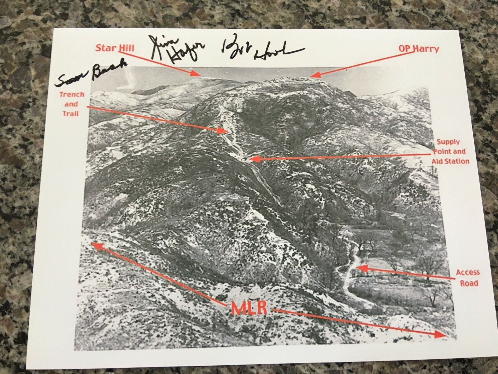 SAM BUCK,JIM HAFER &BOB HOOKER 3RD INF DIV OUTPOST HARRY KOREAN WAR SIGNED Photo Poster painting