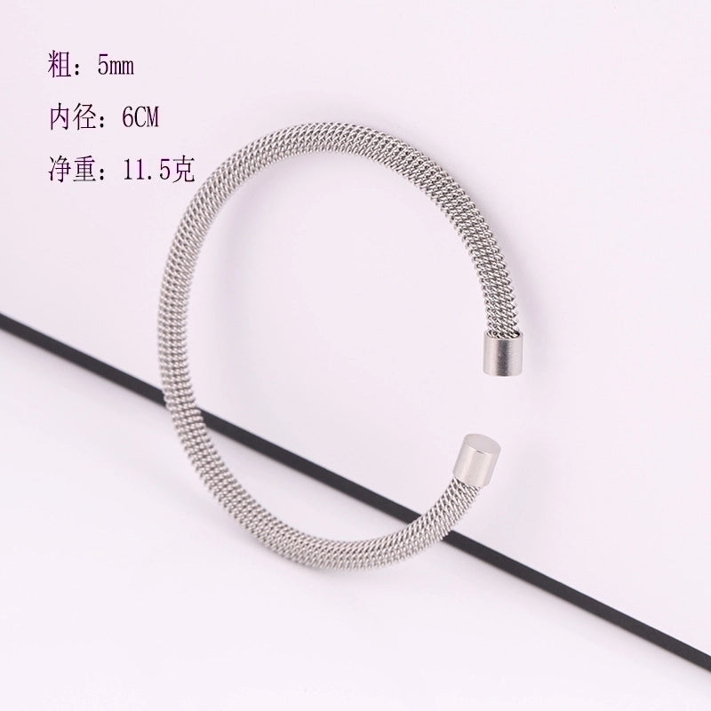 Casual Minimalist Solid Color Stainless Steel Plating Bangle