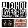 [US Local Warehouse]3PCS Alcohol - Vintage Metal Signs Set - 30*40cm
