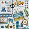 >SALE<Embroidery Cotton Thread 16CT Printed Four Seasons of Summer Cross Stitch24x23cm