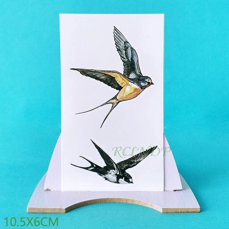 Waterproof Temporary Tattoo Sticker Swallow fly bird Flash Tatoo Fake Tatto arm leg Wrist Foot hand For Girl Men Women kids