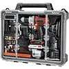 [&Uacute;ltimas 500 pe&ccedil;as] Kit combinado de furadeira sem fio com estojo, 6 ferramentas com estojo de armazenamento. (inclui 2 baterias de &iacute;on-l&iacute;tio e carregador)