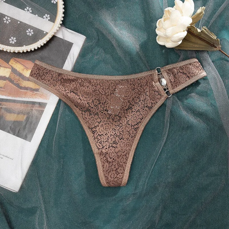 Meet'r Women Sexy Lingerie Ladies Hollow Out Panties Low-waist Temptation Lace Thong Female G-string  Breathable Soft Underwear