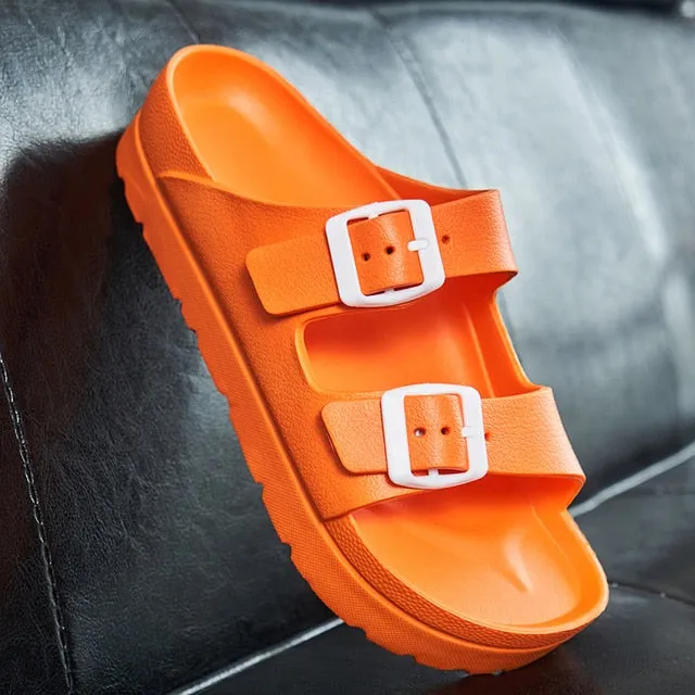 Summer Platform Sandals Women flip flops Beach Home Slippers Flat Pink Red Black White Slides 2021 EVA Light Casual Shoes female