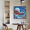Père Noël Chevauchant Un Élan Sous La Lune Perceuse Ronde Peinture Diamant-55*55CM