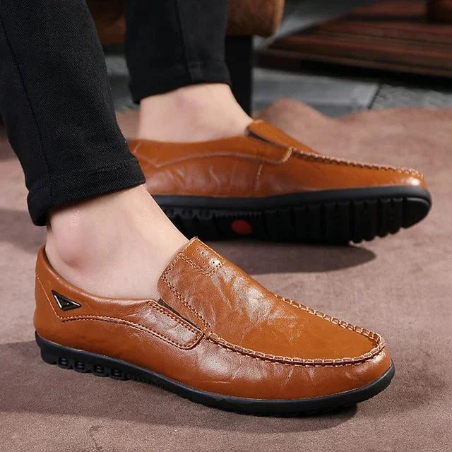 Sursell Shoes Men's Loafers & Slip-Ons British Daily  Leather Breathable Non-slipping Wear Proof Outdoor Walking Shoes