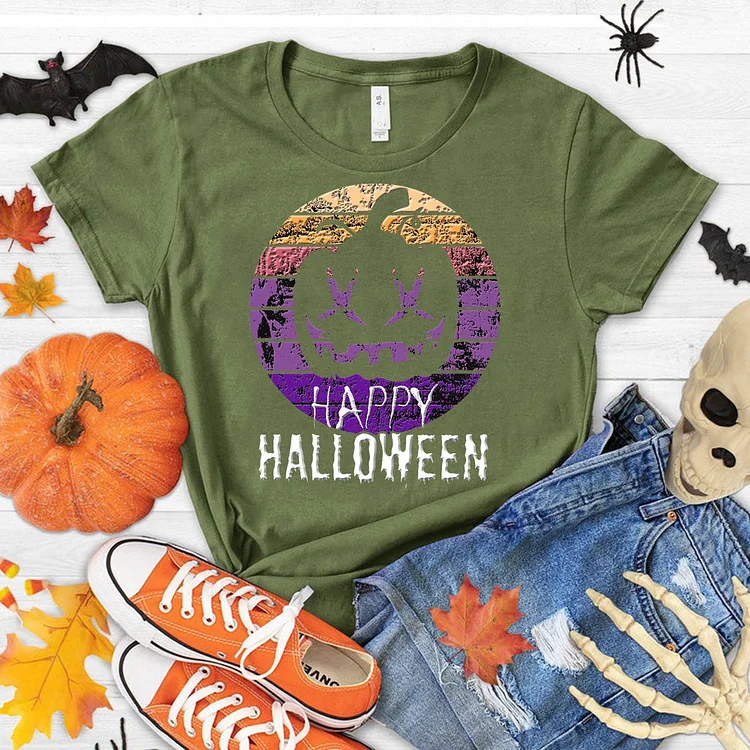 Pumpkins Happy Halloween T-Shirt-06879